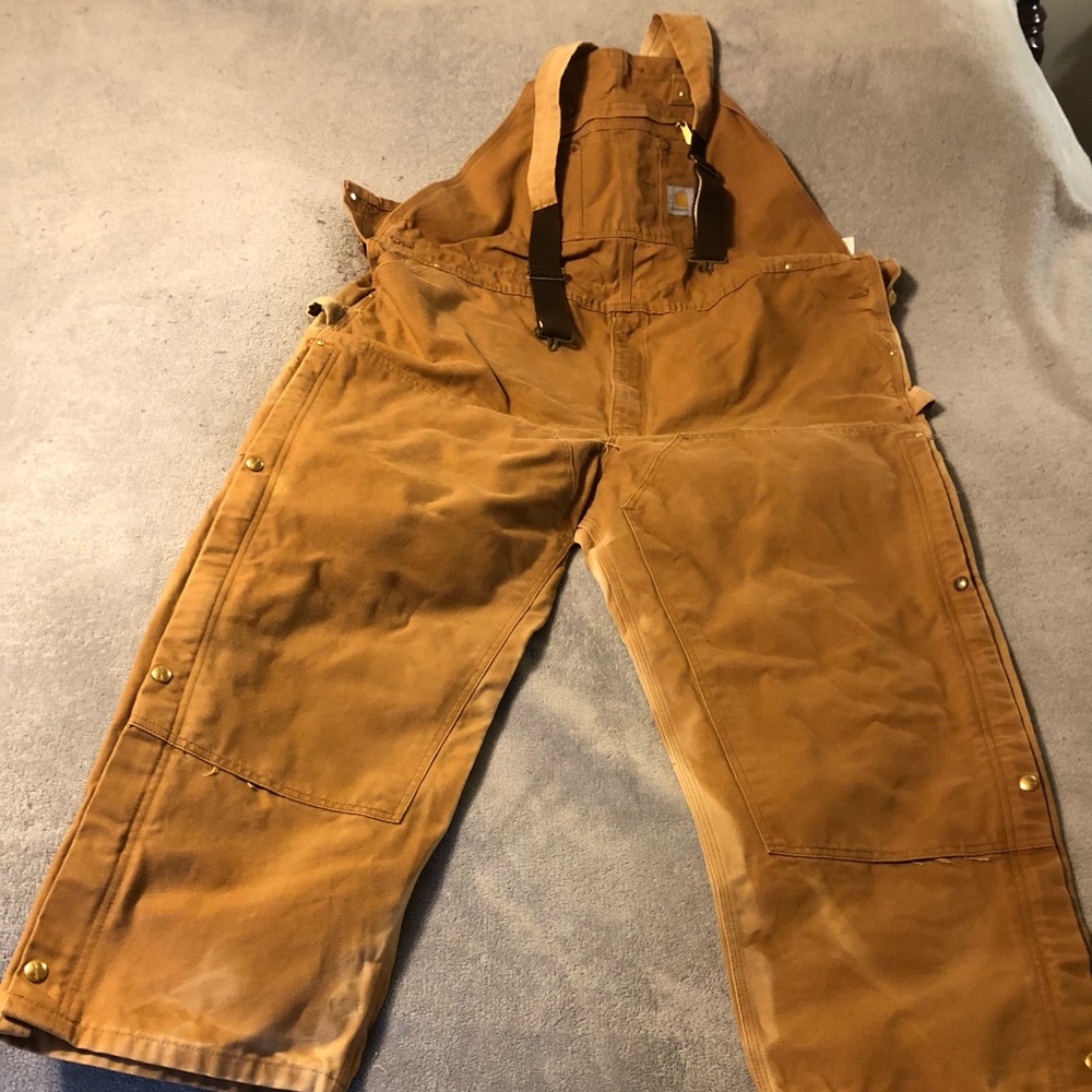 Men’s Carhartt Bib Coveralls Size 50/30 R37 Brown